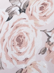 Catherine Lansfield Pink Canterbury Floral Eyelet Curtains - Image 4 of 4
