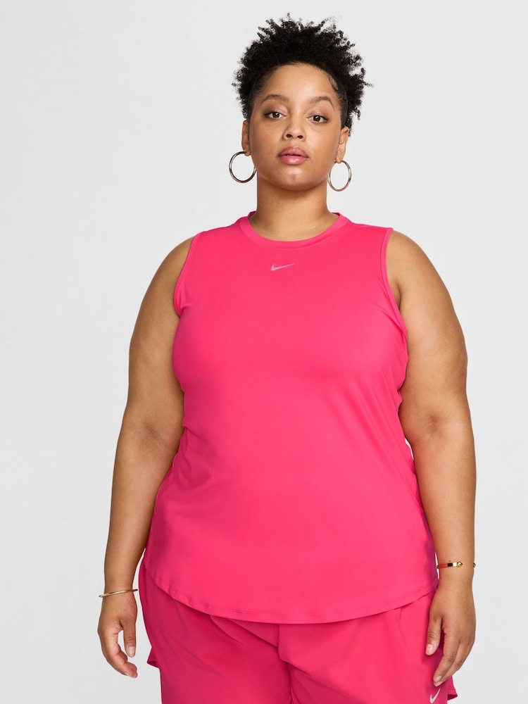Nike Bright Pink Curve One Classic Dri-FIT Fitness Tank Top - Image 1 of 5 Nike Bright Pink Curve One Classic Dri-FIT Fitness Tank Top - Image 1 of 5