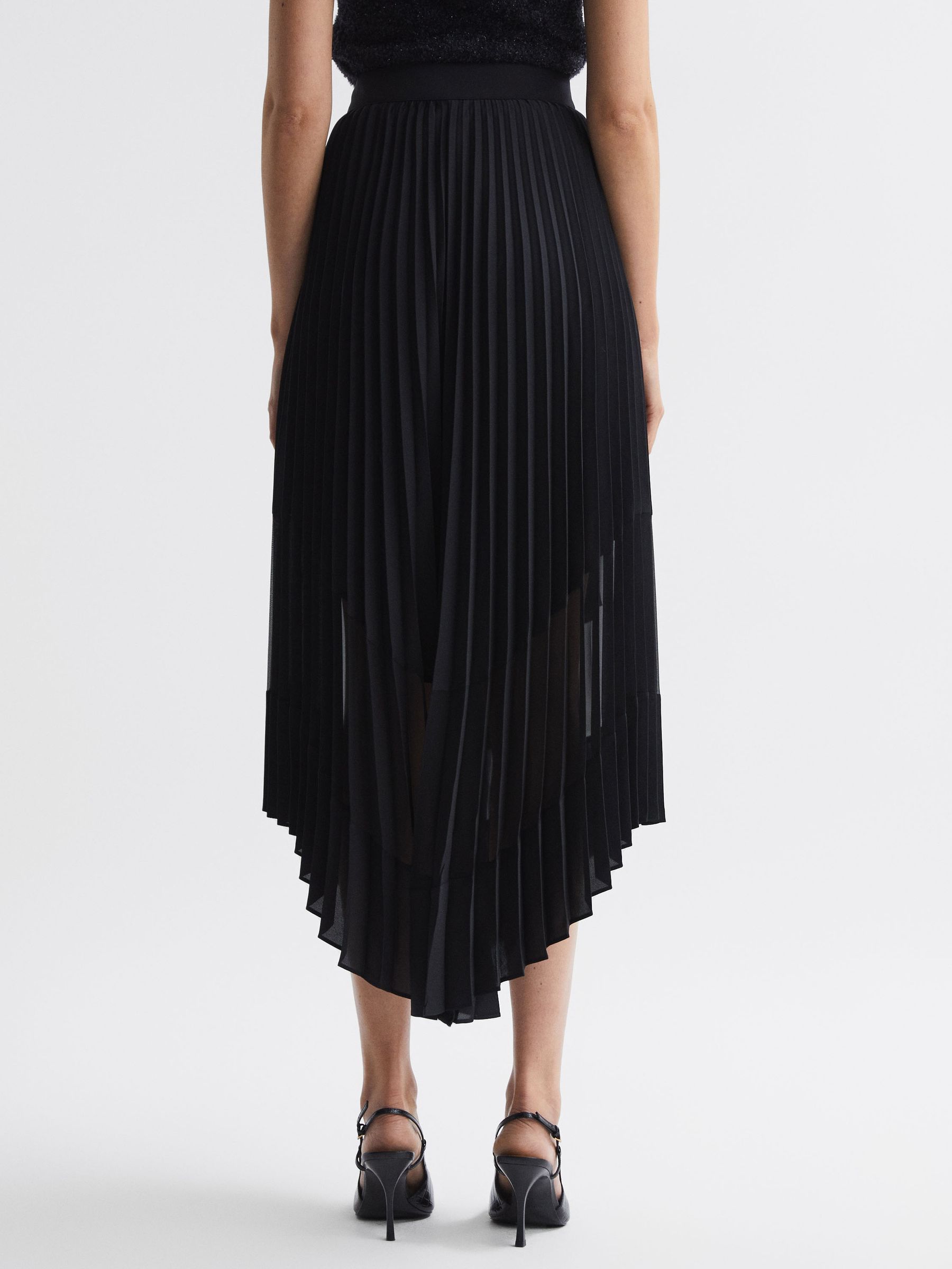 【海外限定】REISS☆スカートBlack Dina Pleated Layered Asymme Buy Reiss Black Dina Pleated Layered Asymmetric Midi Skirt