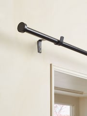Black Stud Finial Extendable 19mm Curtain Pole Kit - Image 4 of 6