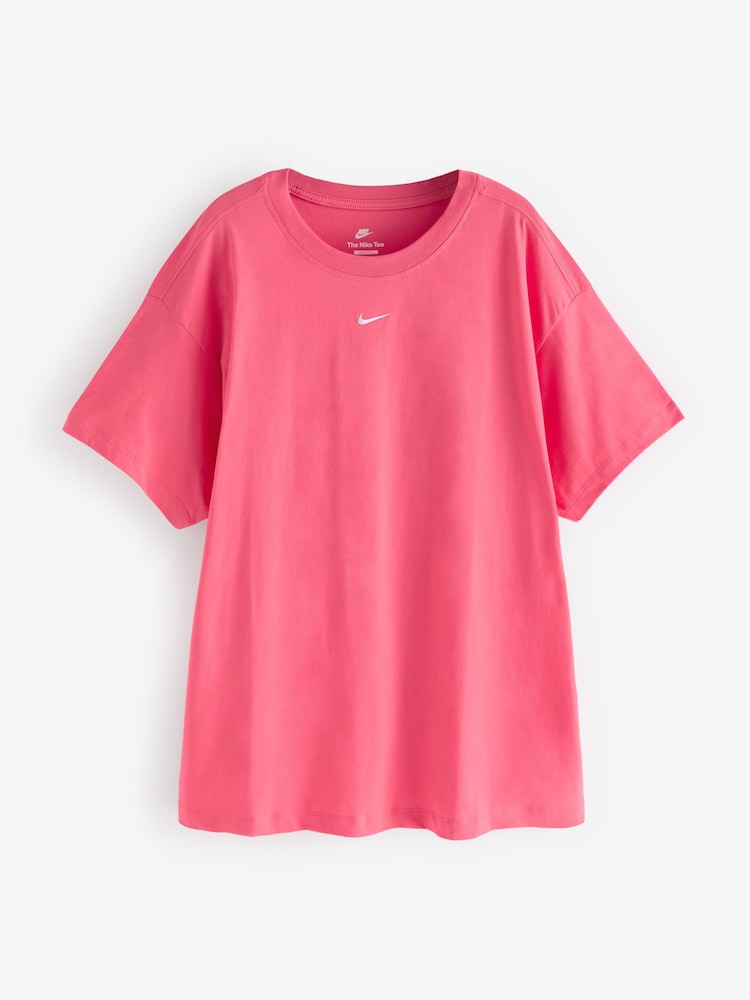 Nike Bright Pink Curve Sportswear Essential T-Shirt - Image 6 of 6