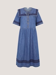 Monsoon Shelby Square Collar Denim Midi Dress - Imagen 4 de 4