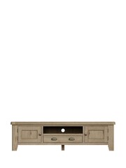K Interiors Brown Embleton Solid Wood Large 2 Door 1 Drawer TV Unit - Image 2 of 4