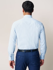 Blanc/Bleu - Ajustement régulier - Easy Care Long Sleeve Single Cuff Smart Shirts 2 Pack - Image 3 de 7