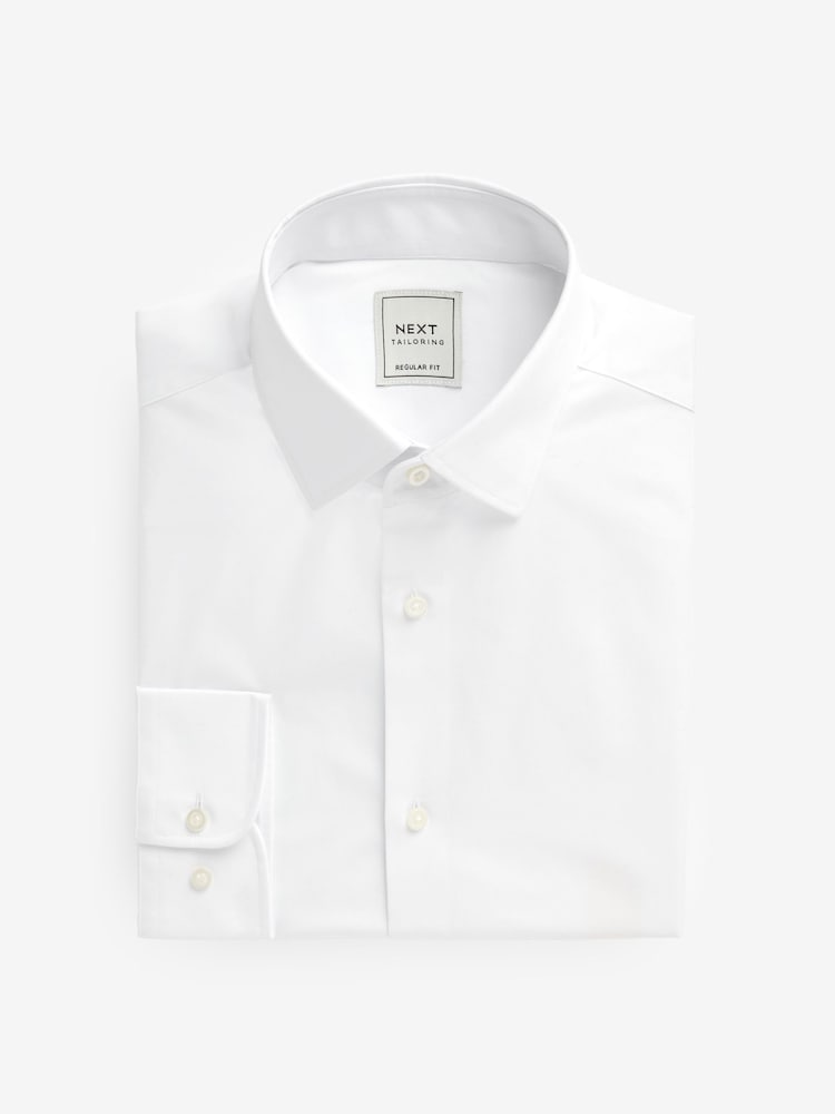 Белый/синий - Обычный крой - Easy Care Long Sleeve Single Cuff Smart Shirts 2 Pack - Изображение 7 из 7 Белый/синий - Обычный крой - Easy Care Long Sleeve Single Cuff Smart Shirts 2 Pack - Изображение 7 из 7