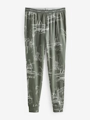 Khaki Eiffel Tower Cotton Long Sleeve Pyjamas - Image 9 of 10