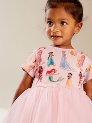 Pink Short Sleeve Disney Princess Twofer Dress (3mths-7yrs) - Image 4 of 8