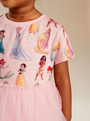 Pink Short Sleeve Disney Princess Twofer Dress (3mths-7yrs) - Image 5 of 8