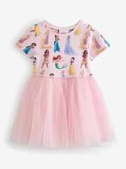 Pink Short Sleeve Disney Princess Twofer Dress (3mths-7yrs) - Image 6 of 8