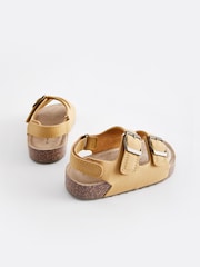 Yellow Standard Fit (F) Double Buckle Cushioned Footbed Sandals - Image 3 of 5