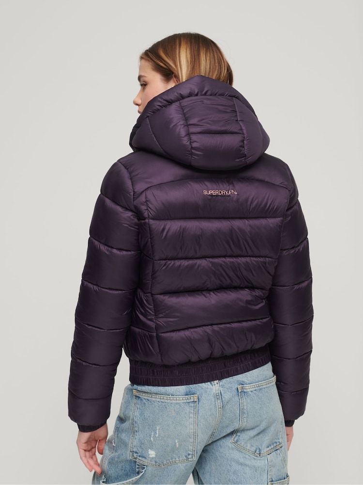 Superdry Purple Sports Puffer Bomber Jacket - Image 2 of 6