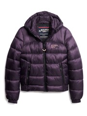 Superdry Purple Sports Puffer Bomber Jacket - Image 4 of 6