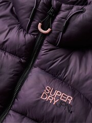 Superdry Purple Sports Puffer Bomber Jacket - Image 6 of 6