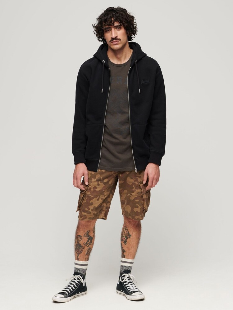 Superdry Black Essential Logo Zip-Up Hoodie - Image 3 of 6