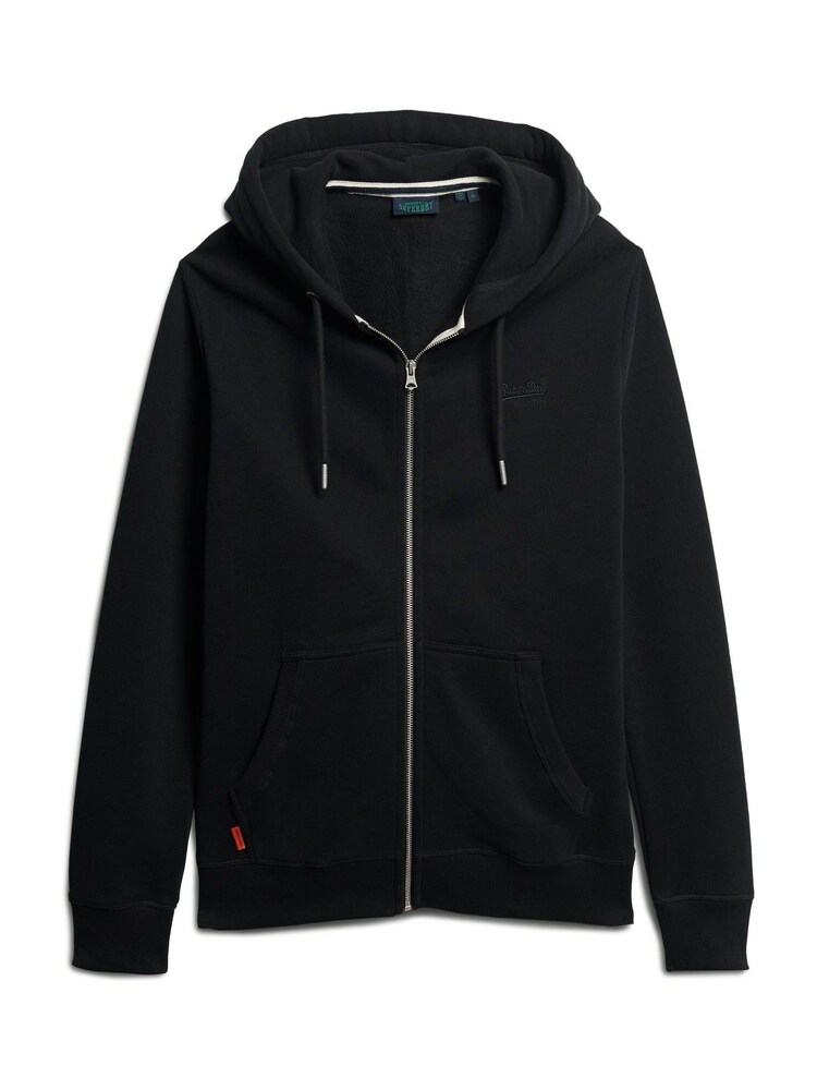 Superdry Black Essential Logo Zip-Up Hoodie - Image 4 of 6