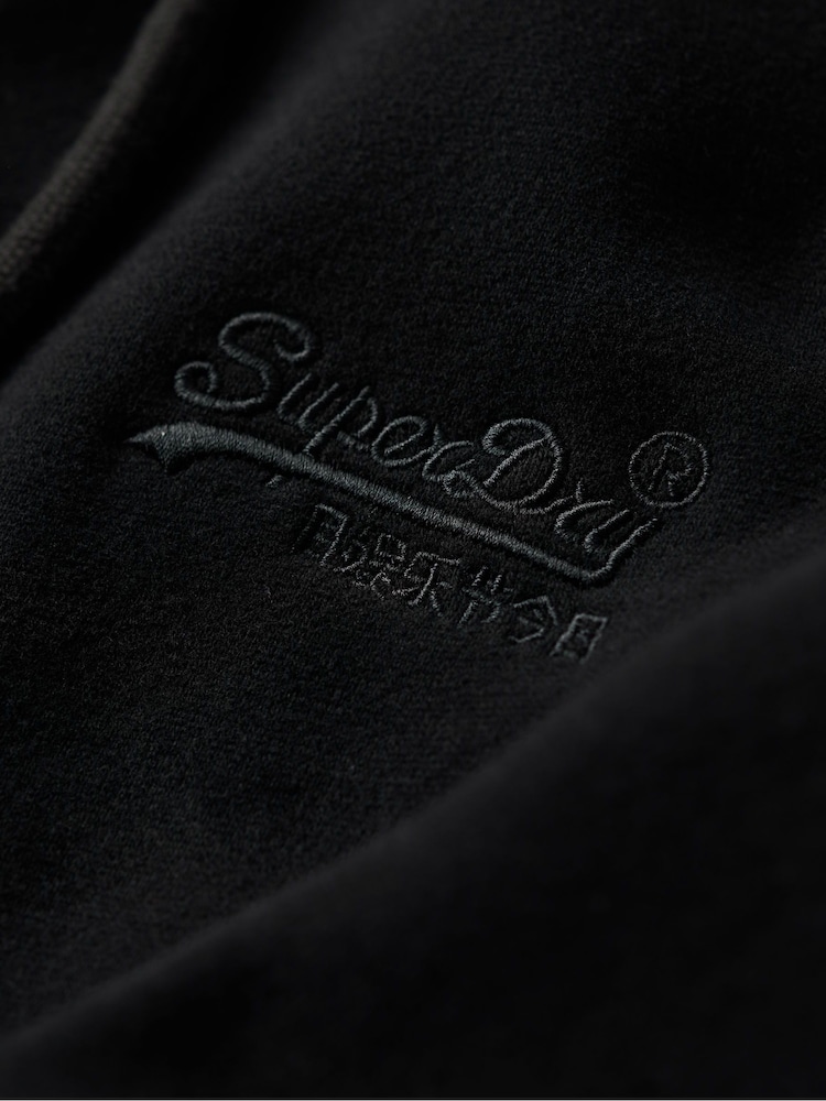 Superdry Black Essential Logo Zip-Up Hoodie - Image 6 of 6