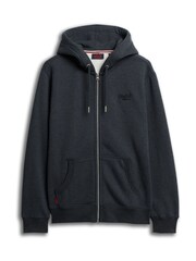 Синий меланж - Худи на молнии с логотипом Superdry Essential - Image 4 of 6