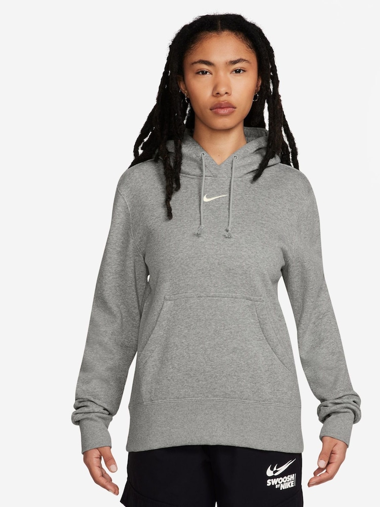 Nike Grey Mini Phoenix Fleece Swoosh Pullover Hoodie - Image 1 of 1