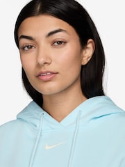 Nike Light Blue Mini Phoenix Fleece Swoosh Pullover Hoodie - Image 3 of 3