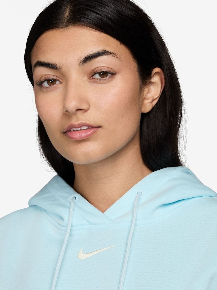 Nike Light Blue Mini Phoenix Fleece Swoosh Pullover Hoodie - Image 3 of 3