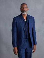 Blau - Slim Fit Signature Leomaster Anzugjacke aus italienischem Leinen - Bild 1 von 6
