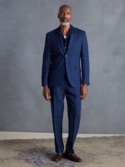 Blau - Slim Fit Signature Leomaster Anzugjacke aus italienischem Leinen - Bild 2 von 6