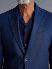 Blau - Slim Fit Signature Leomaster Anzugjacke aus italienischem Leinen - Bild 3 von 6