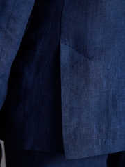 Blau - Slim Fit Signature Leomaster Anzugjacke aus italienischem Leinen - Bild 6 von 6