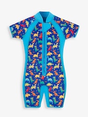 JoJo Maman Bébé Blue Printed Junior Wetsuit - Image 1 of 4