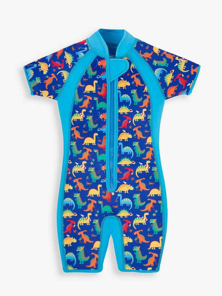 JoJo Maman Bébé Blue Printed Junior Wetsuit - Image 1 of 4
