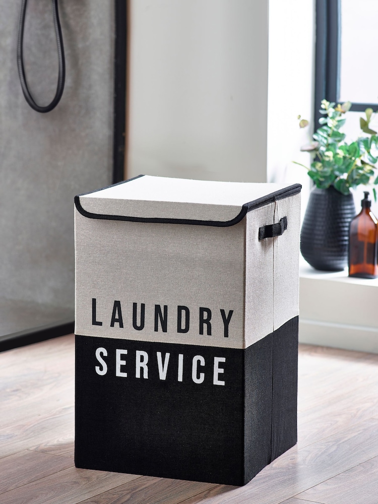 Mono Collapsible Slogan Laundry Basket - Image 1 of 4