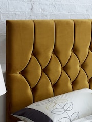 Catherine Lansfield Ochre Yellow Boutique Velvet Headboard - Image 1 of 2