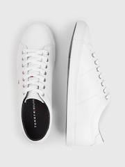 Blanco - Zapatillas de deporte con detalles de cuero básicas de Tommy Hilfiger - Imagen 3 de 4