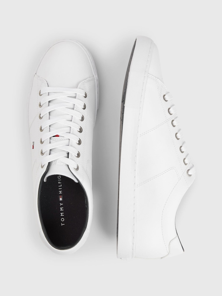 Tommy Hilfiger White Essential Leather Detail Trainers - Image 3 of 4