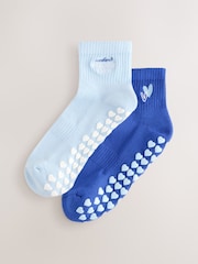 Light Blue Pilates Gripper Socks 2 Pack - Image 1 of 6
