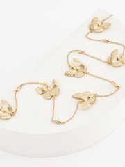 Gold Tone Butterfly Rope Necklace Made With Recycled Metals - Image 3 of 4