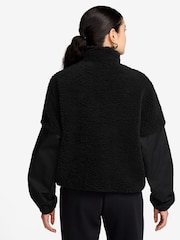 Nike Black Black Oversized Cosy Fleece Zip-Up Jacket - Image 2 of 3
