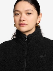Nike Black Black Oversized Cosy Fleece Zip-Up Jacket - Image 3 of 3