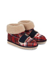 Tommy Hilfiger Red Tartan Check Boot Slippers - Image 2 of 4