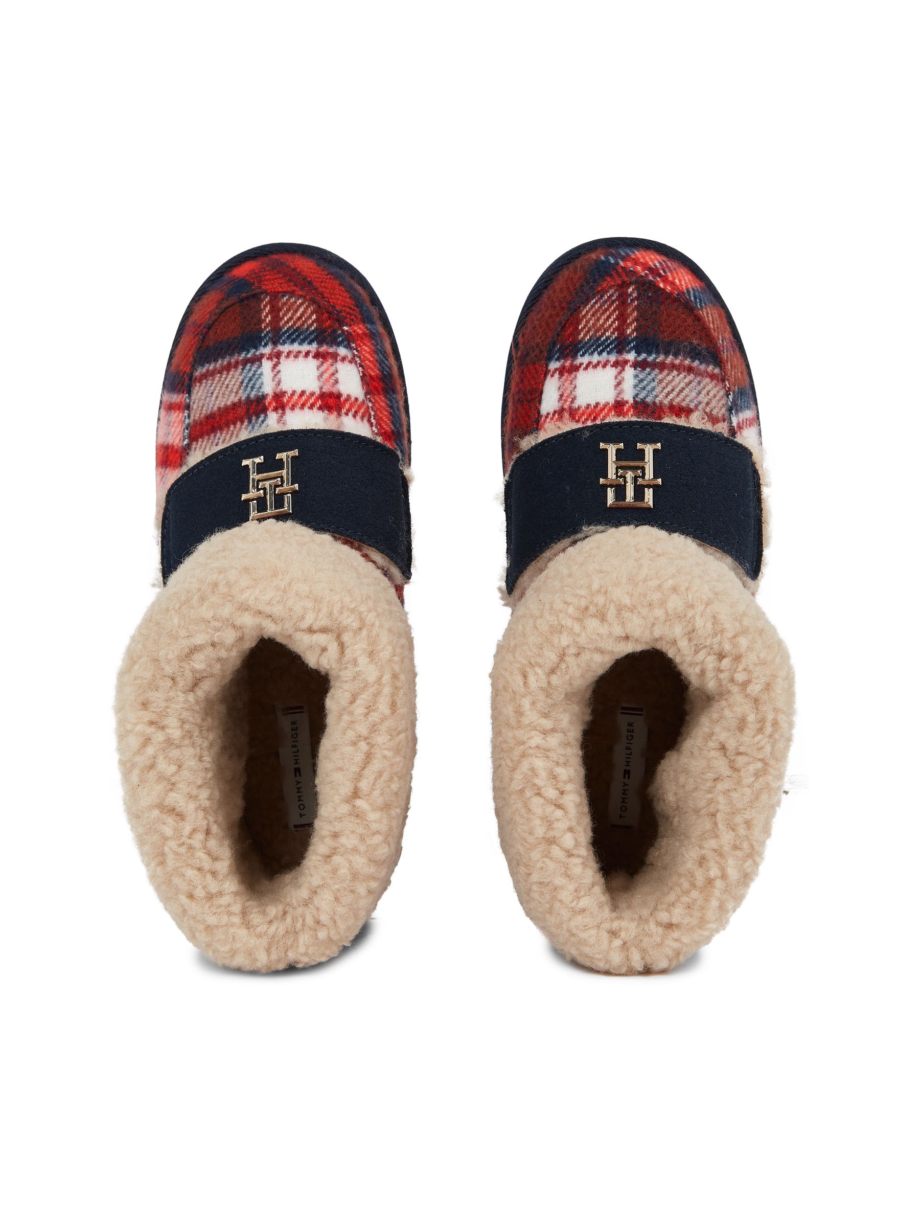 Buy Tommy Hilfiger Red Tartan Check Boot Slippers from Next Luxembourg