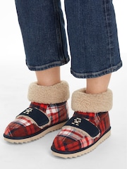 Tommy Hilfiger Red Tartan Check Boot Slippers - Image 4 of 4