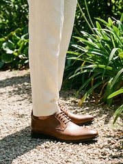 Novo Brown NOEL Smart Lace Up Derby Shoes - Image 1 of 4