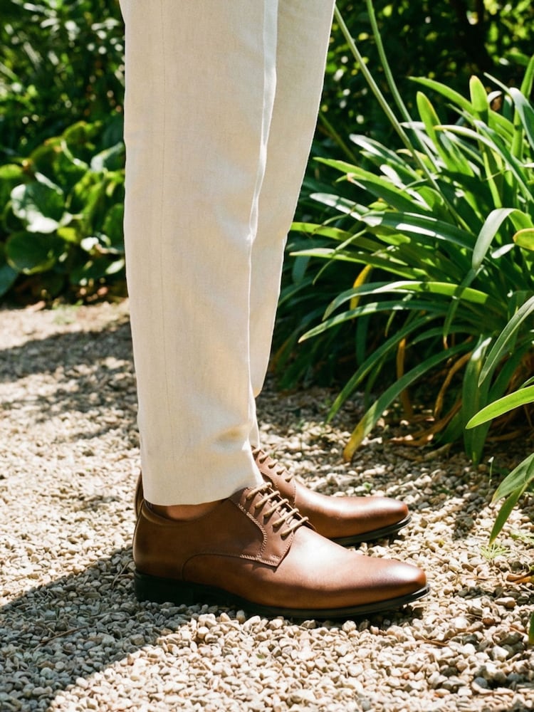 Novo Brown NOEL Smart Lace Up Derby Shoes - Image 1 of 4 Novo Brown NOEL Smart Lace Up Derby Shoes - Image 1 of 4