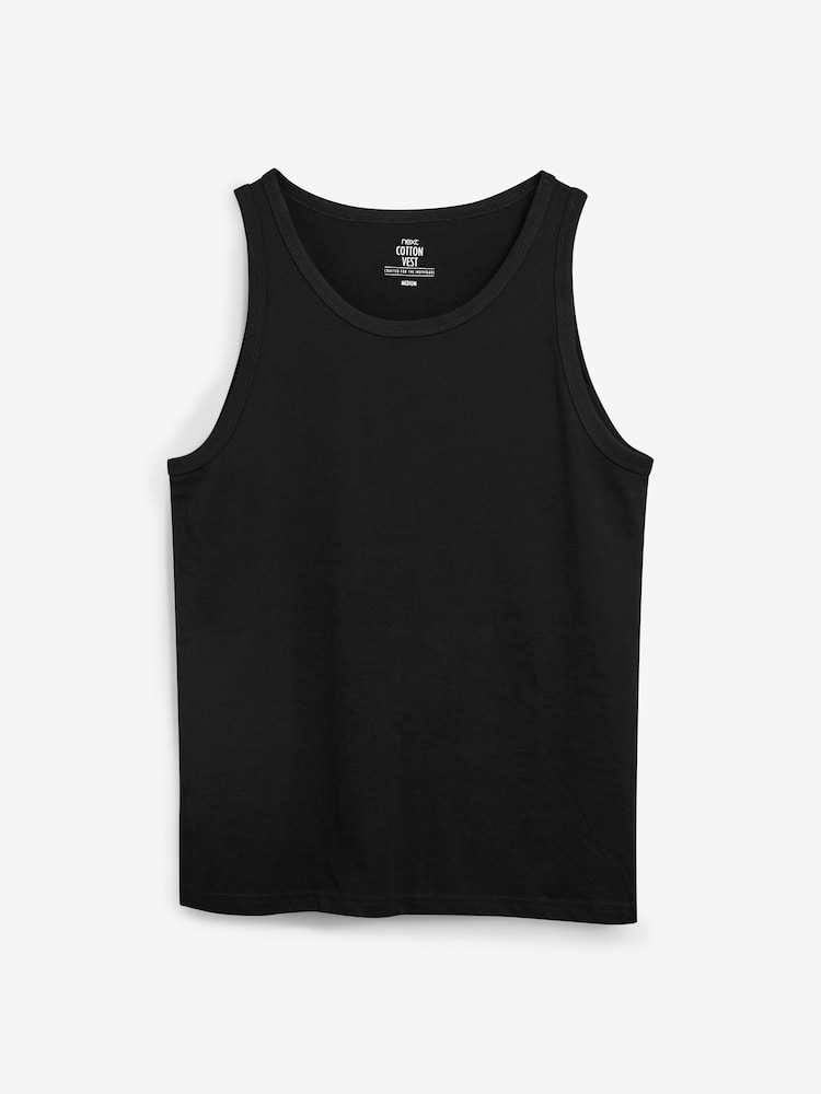 Burgundy Red/Black/White/Navy/Grey Marl 100% Cotton Vests 5 Pack - Image 4 of 6