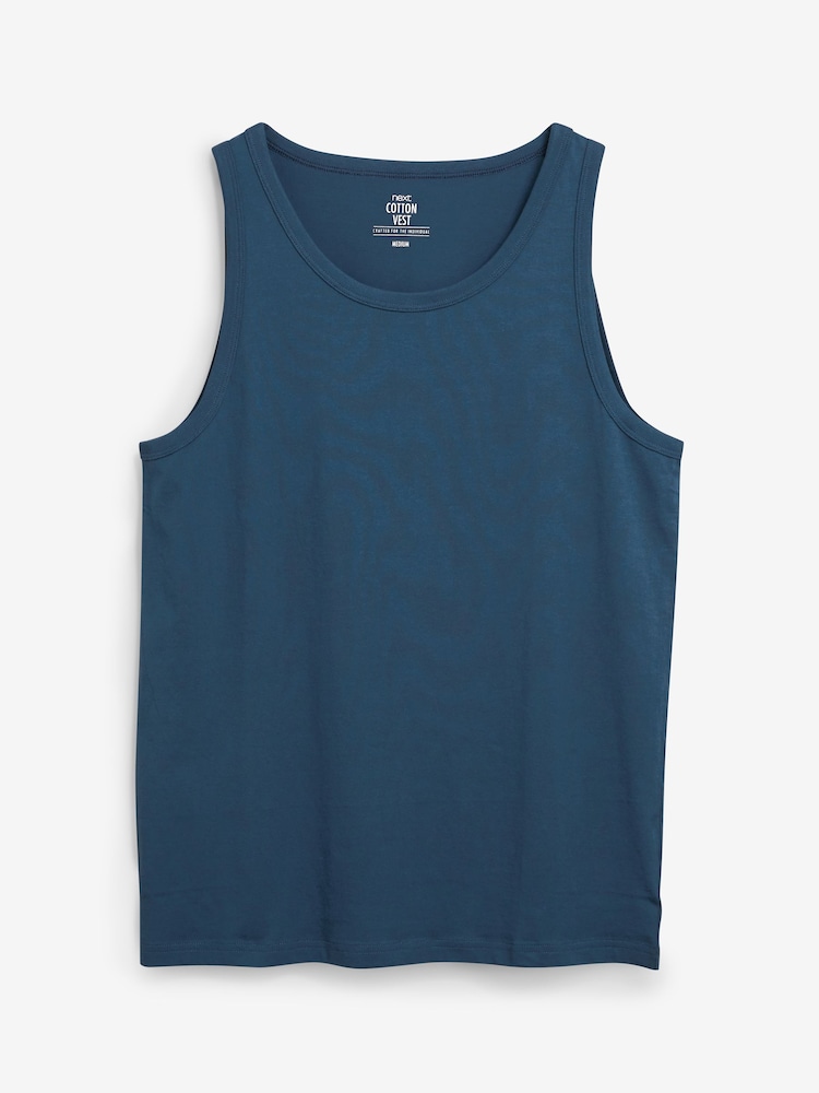 Burgundy Red/Black/White/Navy/Grey Marl 100% Cotton Vests 5 Pack - Image 5 of 6