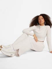 Nike Oatmeal Phoenix Plush High-Waisted Wide-Leg Cozy Fleece Joggers - Image 3 of 8