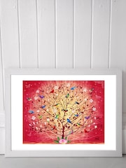 White Overlooked Happiness by Fiona Watson Framed Print - Image 1 of 4