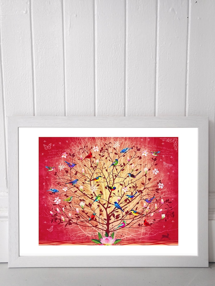 White Overlooked Happiness by Fiona Watson Framed Print - Image 1 of 4