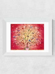 White Overlooked Happiness by Fiona Watson Framed Print - Image 4 of 4