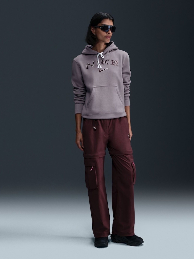 Nike Lilac Purple Phoenix Fleece Standard Pullover Varsity Logo Hoodie - Image 1 of 5